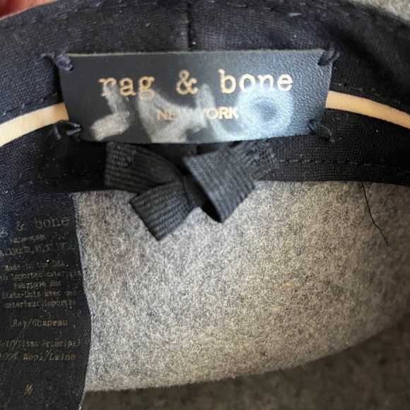 Rag & Bone Grey Oxford Wide Brim Wool Fedora Hat sz medium M main image 6